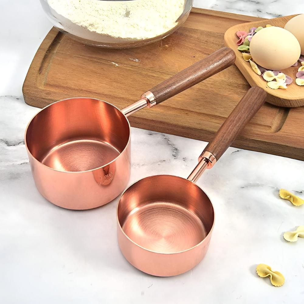 Sleek Measuring Cup Set | Stainless Steel and Copper Plated