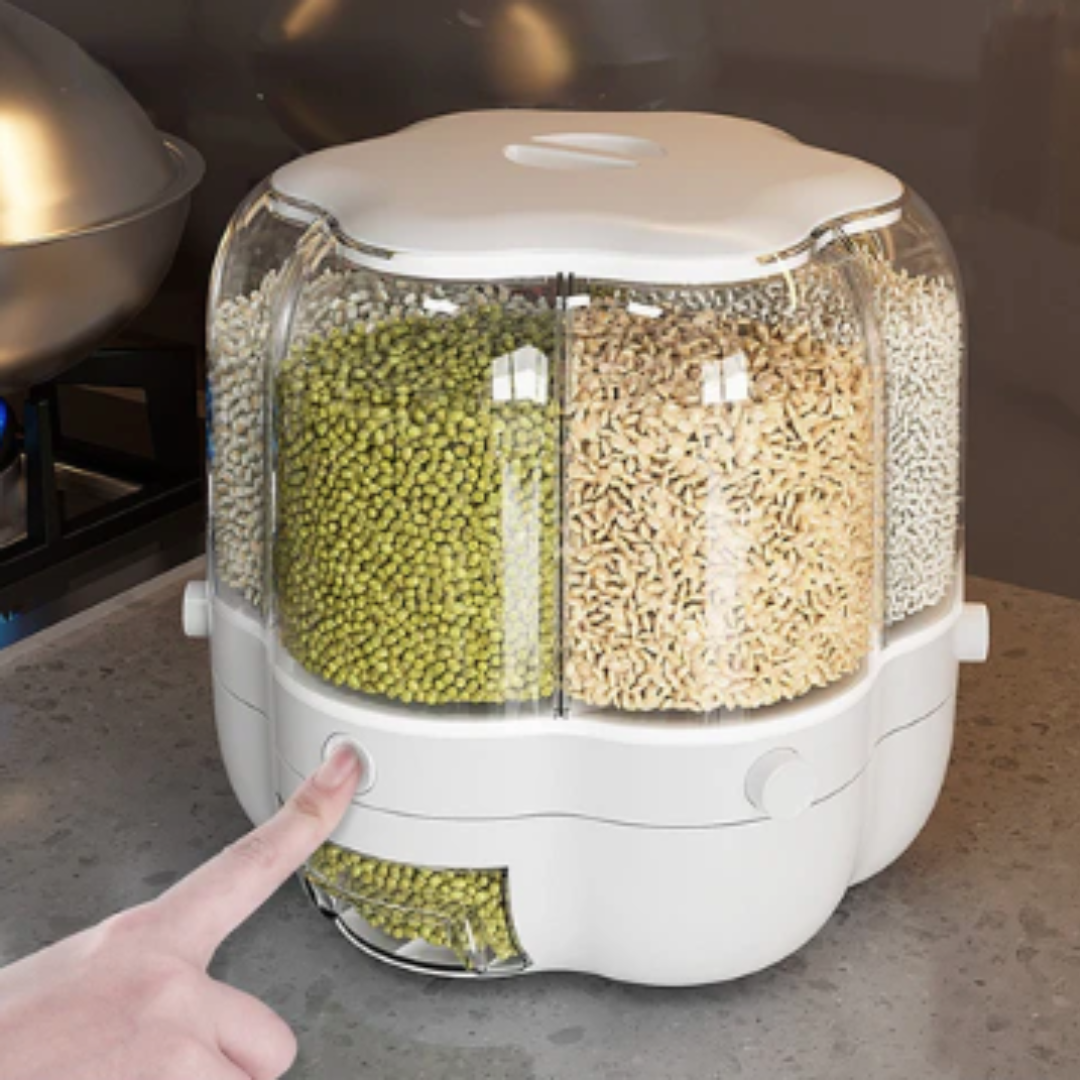 Rotating Grain Dispenser | Storage Solution