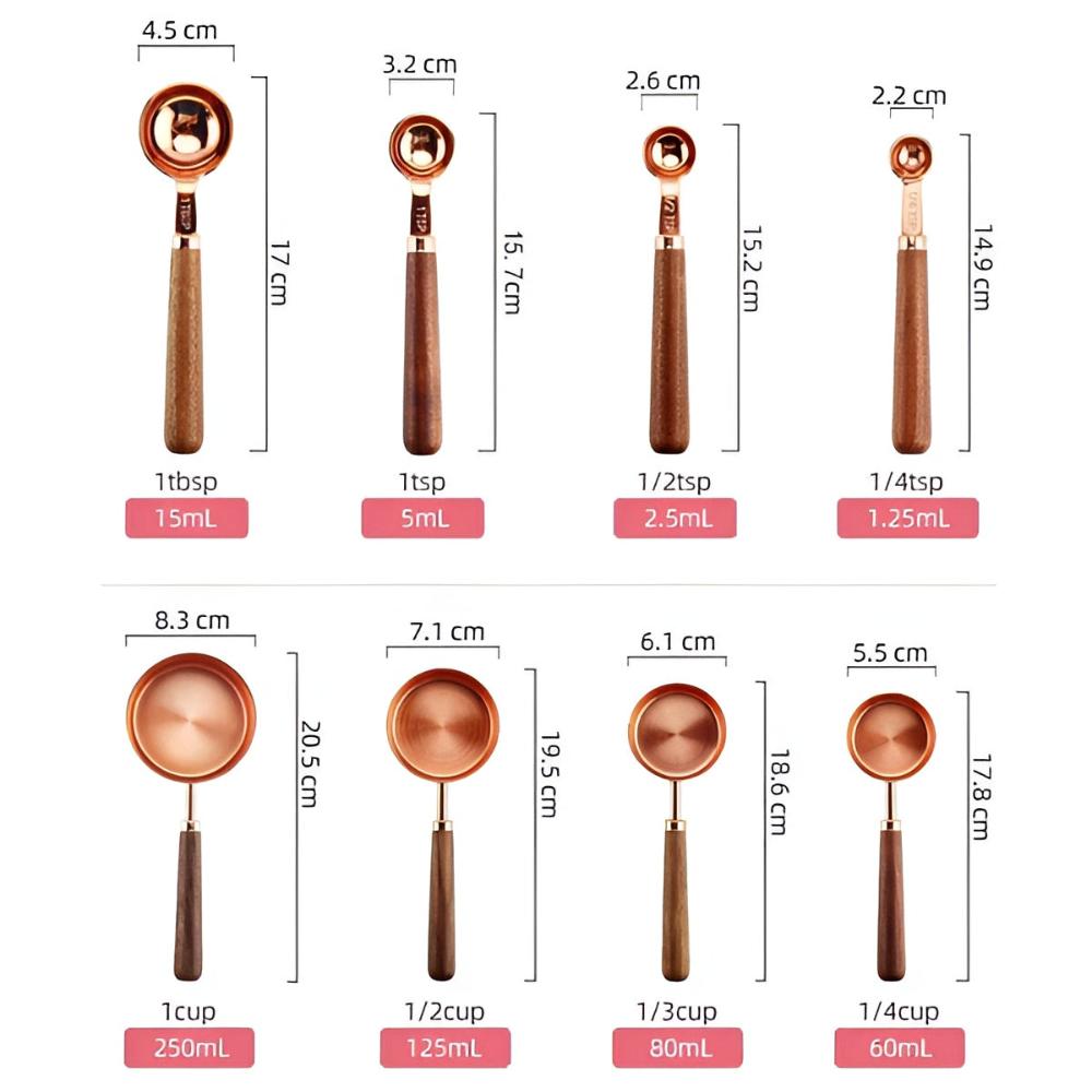 Sleek Measuring Cup Set | Stainless Steel and Copper Plated