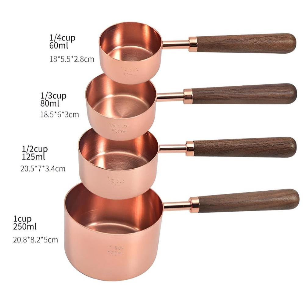 Sleek Measuring Cup Set | Stainless Steel and Copper Plated